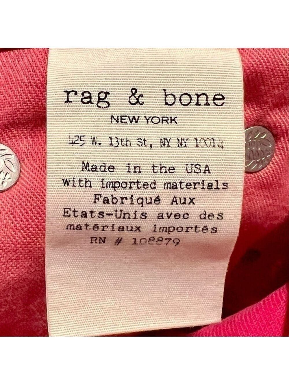 rag & BONE hot pink skinny high rise jeans. Size 24 - Picture 5 of 9